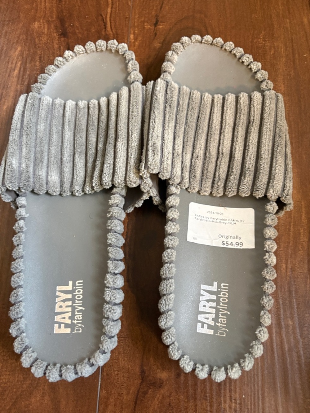 Farylrobin Ribbed Slide Slippers in Gray - Picture 5 of 9